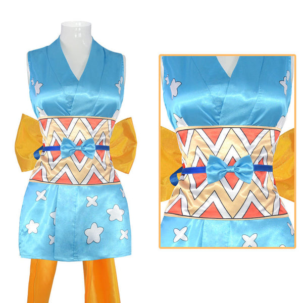 Anime One Piece Wano Country Arc Nami Kimono Dress Costume Outfit Halloween Cosplay Dress