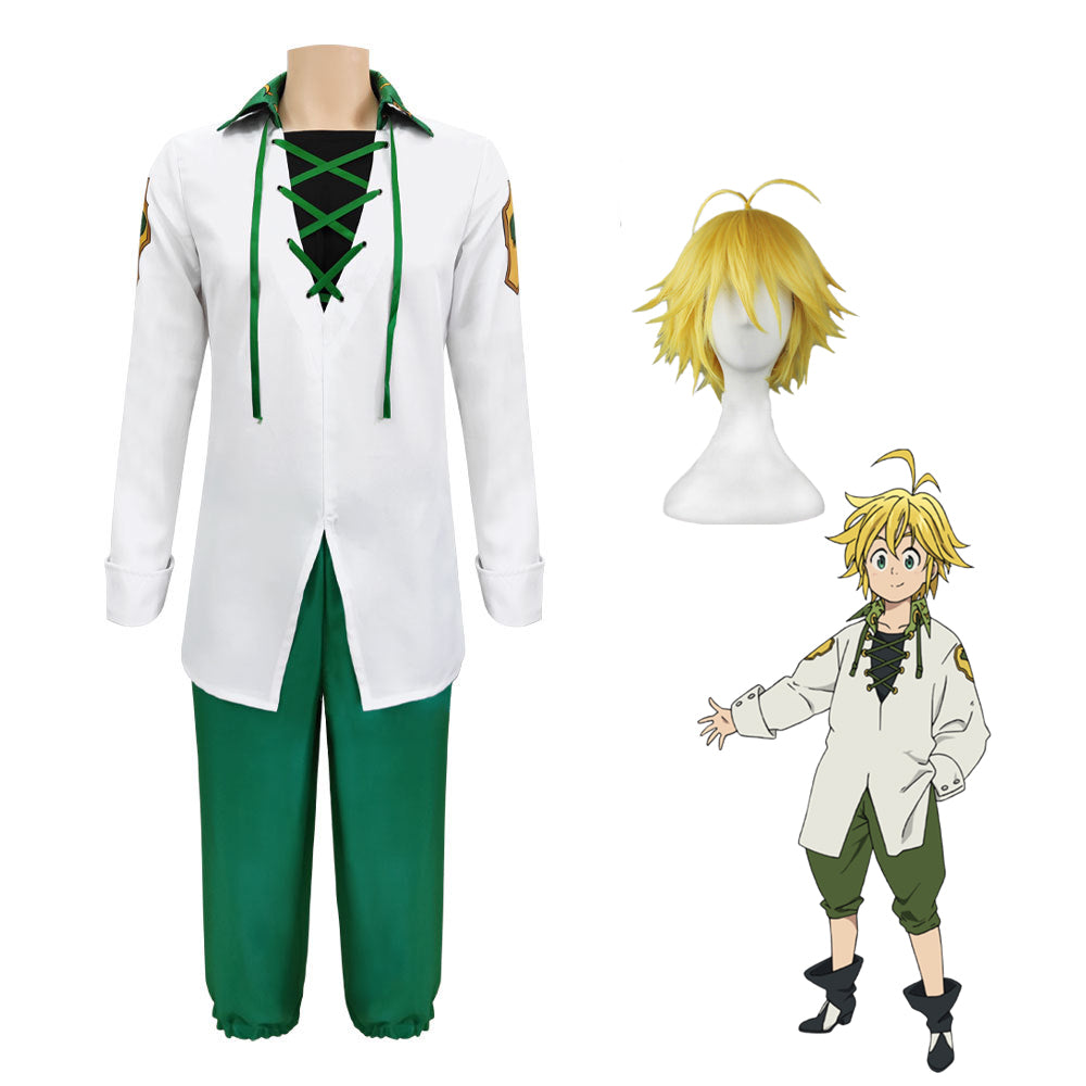 The Seven Deadly Sins Dragon's Sin of Wrath Meliodas Costume Uniform White Unisex Halloween Outfit