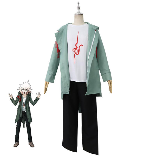 Danganronpa 2: Goodbye Despair Nagito Komaeda Cosplay Costume With Cloak Halloween Costume Outfit