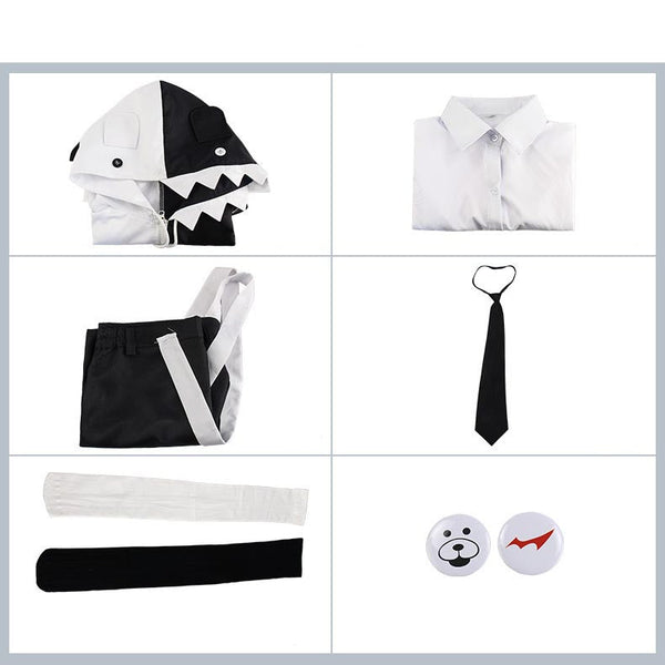 Danganronpa Monokuma Cosplay Costume Uniform With Wigs Halloween Carnival Costume Outfit