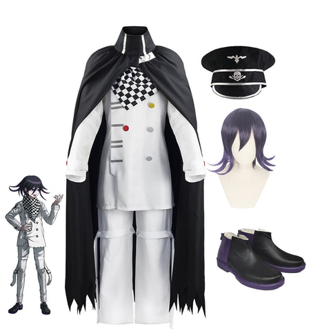 Danganronpa V3: Killing Harmony Kokichi Oma Uniform Costume With Wigs and Shoes Halloween Cosplay Outfit