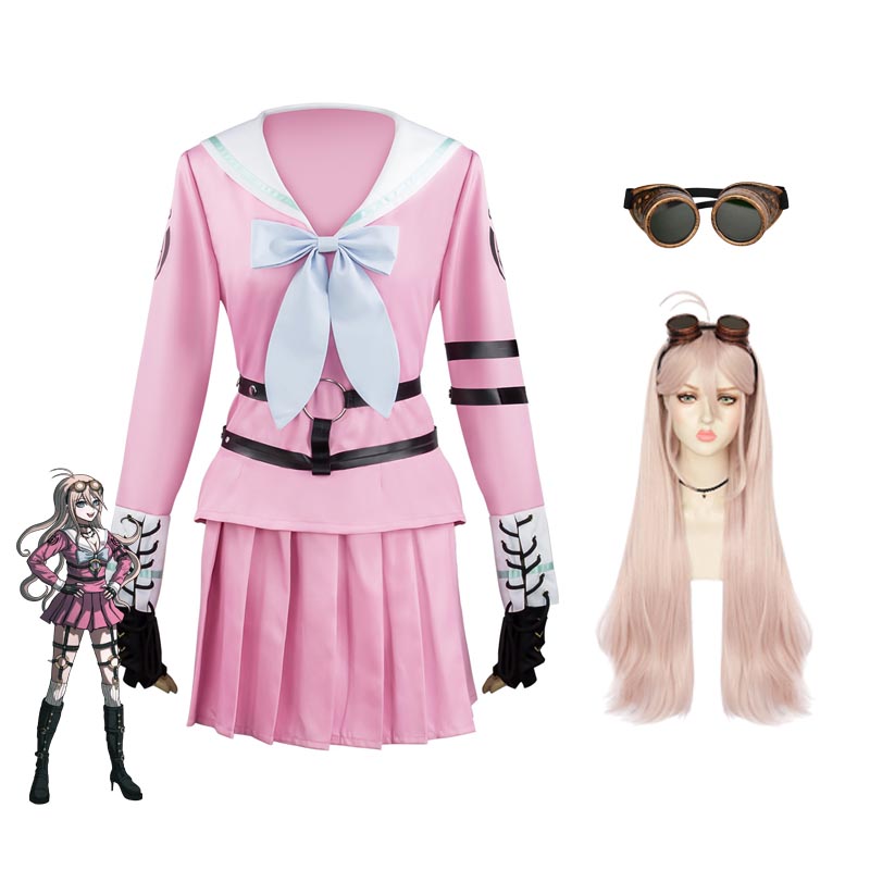 Danganronpa V3: Killing Harmony Miu Iruma Costume With Wigs and Glasses Halloween Costume Set