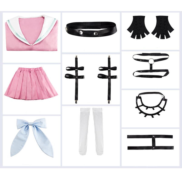 Danganronpa V3: Killing Harmony Miu Iruma Costume With Wigs and Glasses Halloween Costume Set