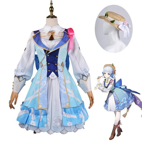 Genshin Impact Cosplay Kamisato Ayaka Skin Costume Springbloom Missive Costume Dress