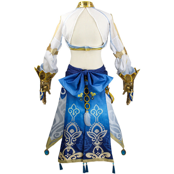 Genshin Impact Cosplay Nilou Full Set Costume Dress With Wigs Headwear And Cosplay Shoes Strappy Sandals