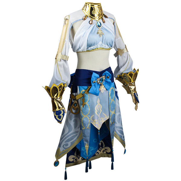 Genshin Impact Cosplay Nilou Full Set Costume Dress With Wigs Headwear And Cosplay Shoes Strappy Sandals