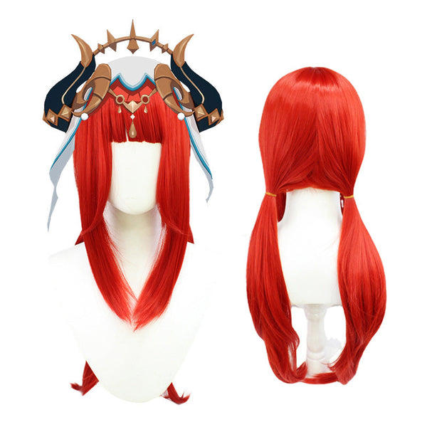 Genshin Impact Cosplay Nilou Full Set Costume Dress With Wigs Headwear And Cosplay Shoes Strappy Sandals