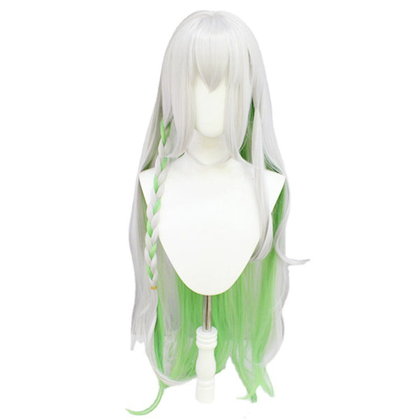 Genshin Impact Greater Lord Rukkhadevata Cosplay Wigs Long Green and Silver Wigs