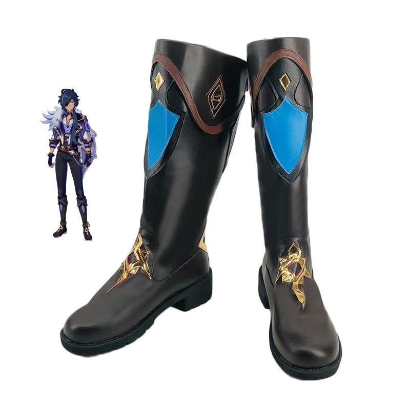 Genshin Impact Kaeya Costume Shoes Halloween Cosplay Boots