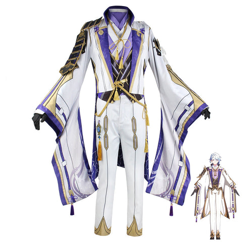 Genshin Impact Kamisato Ayato Costume Full Set Deluxe Halloween Costume Outfit