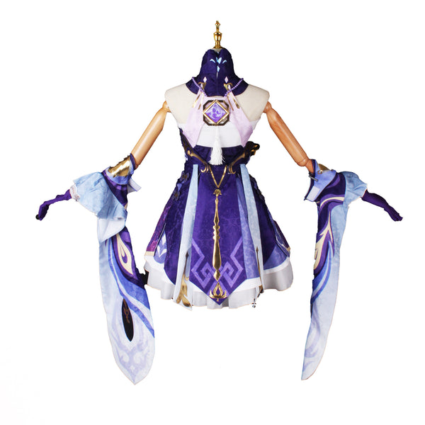 Genshin Impact Keqing Costume Dress Halloween Cosplay Costume Outfit