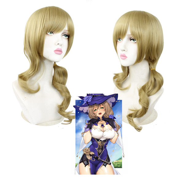 Genshin Impact Lisa Minci Cosplay Costume With Wigs and Shoes Full Set Halloween Carnival Costume