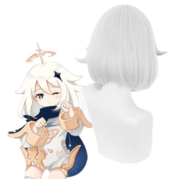 Genshin Impact Paimon Costume Wigs Halloween Cosplay Accessories