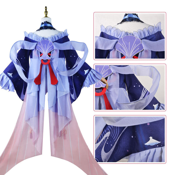 Genshin Impact Sangonomiya Kokomi Cosplay Costume With Wigs Set Halloween Party Outfit