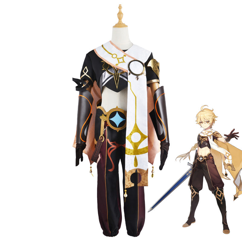 Genshin Impact Traveler Aether Costume Halloween Cosplay Outfit