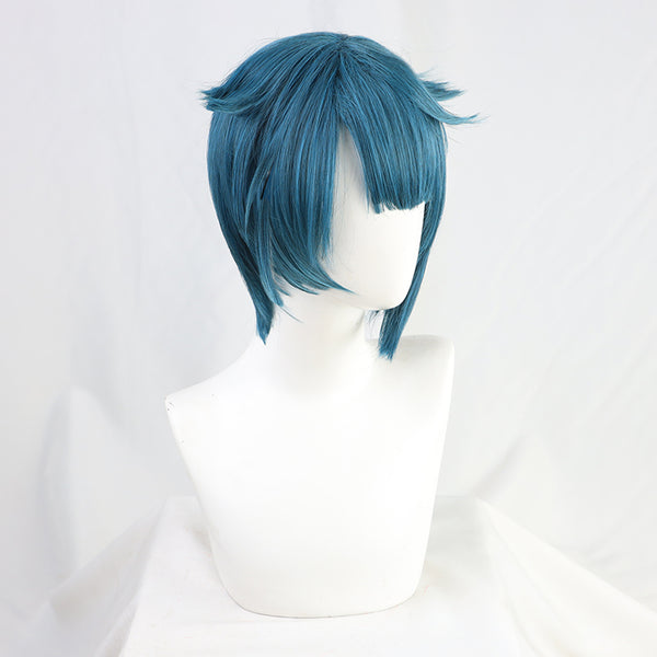 Genshin Impact Xingqiu Cosplay Wigs Short Blue Wigs Halloween Cosplay Wigs