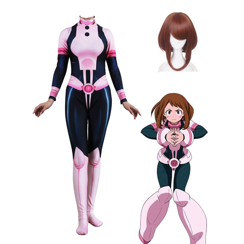 Kids/Adults My Hero Academia Ochaco Uraraka Cosplay Costume Jumpsuit W ...