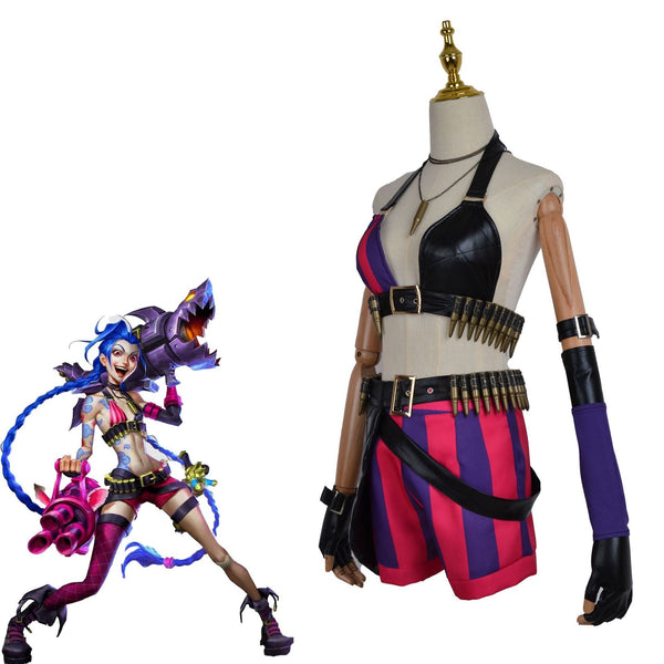 League of Legends Costume Arcane Jinx Cosplay Costume Suit Halloween Cosplay Outfit