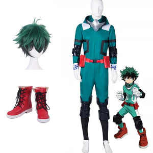 Midoriya Izuku Deku Fighting Costume Full Set With Wigs and Shoes Halloween Izuku's Costume Beta Cosplay Set