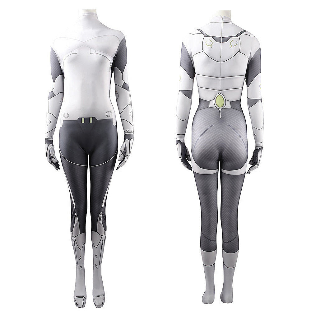 Overwatch 2 Genji Female Ver. Zentai Costume Halloween Cosplay Jumpsuit