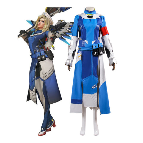 Overwatch Mercy Combat Medic Ziegler Skin Cosplay Costume Halloween Cosplay