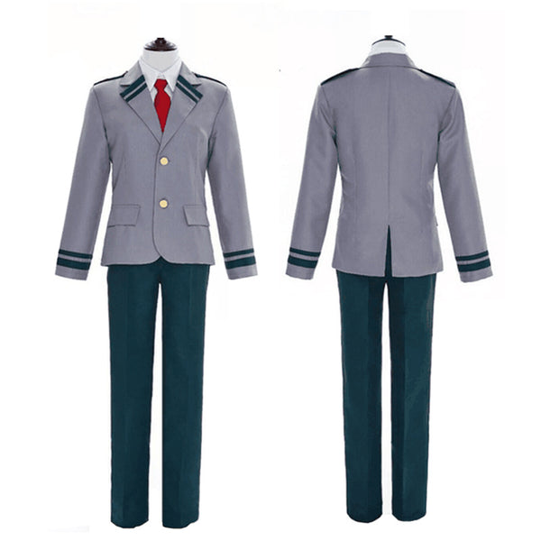 Anime Boku No Hero / My Hero Academia Izuku Midoriya Deku School Uniform Costumes with Wigs Cosplay Set