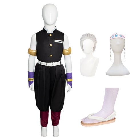 Kids Version Anime Tengen Uzui Whole Set Costume With Wigs and Shoes